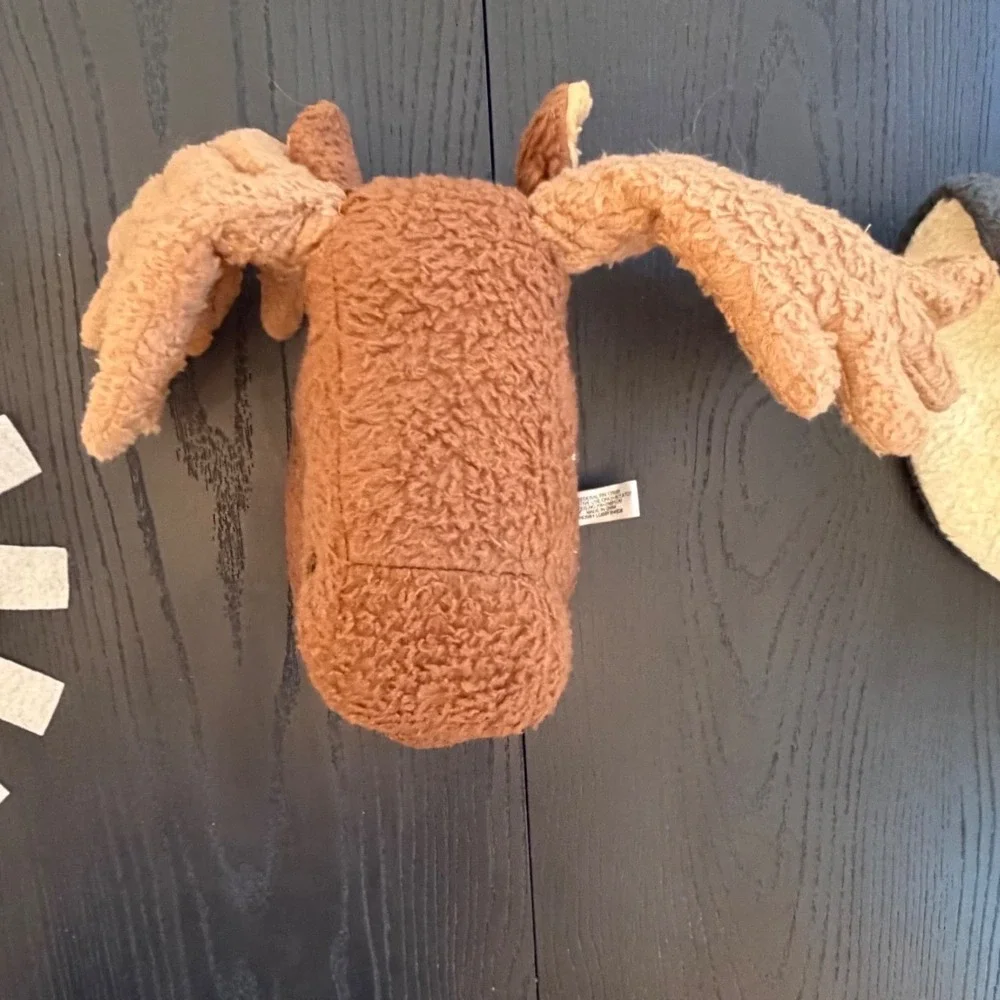 Plush Animal Head Wall Decor Set Lion Moose Elephant Nursery 3pc